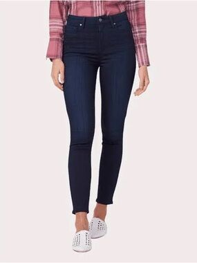 PAIGE Dark Navy High-Rise Skinny Jeans